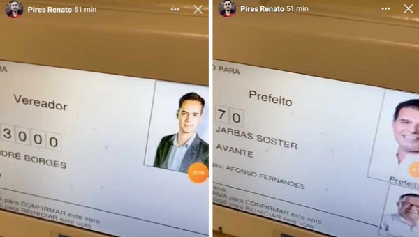 Eleitor expõe votos de dentro da cabine e ainda publica em suas redes sociais