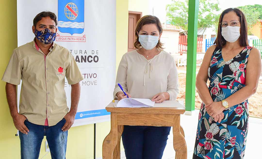 Socorro Neri assina ordem de serviço para ampliação da Escola Monte Castelo