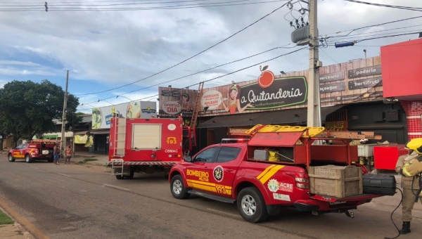 Princípio de incêndio na Quitanderia, no Vila Ivonete, mobiliza bombeiros; fogo foi controlado 