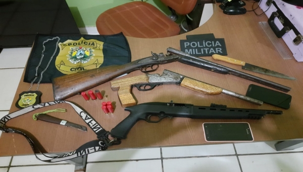 Forças de Segurança prendem monitorado com armas e munição em Manoel Urbano