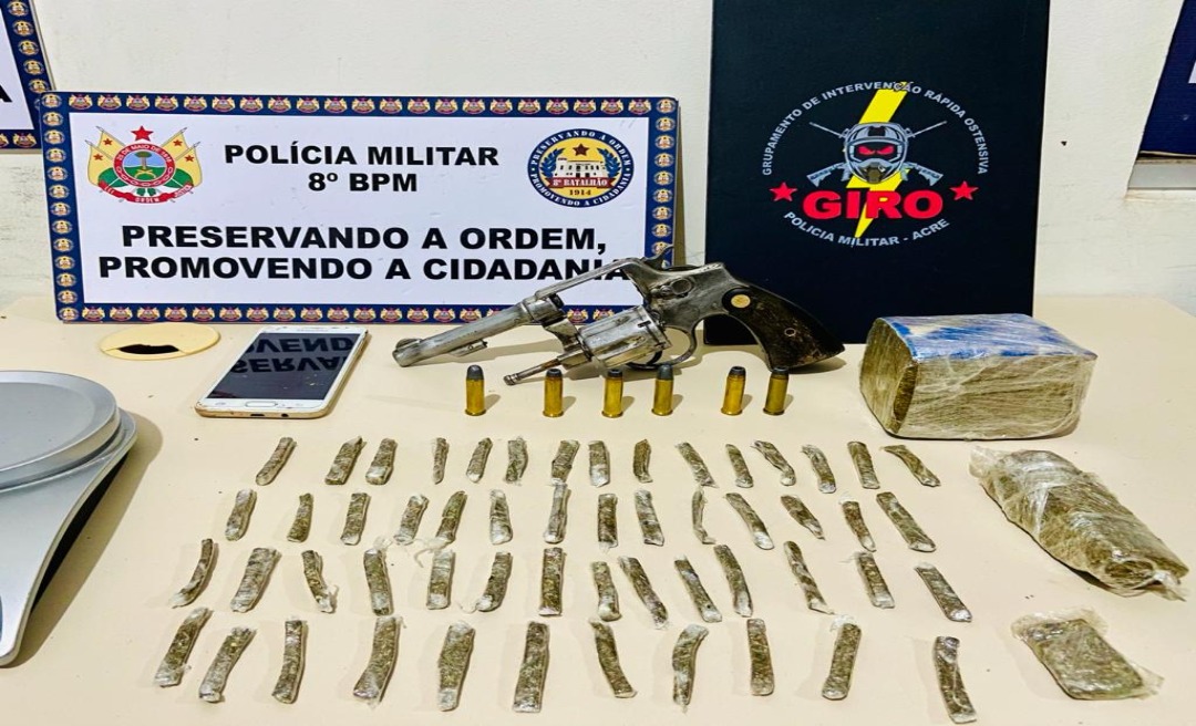 Polícia Militar apreende menor com arma de fogo e entorpecentes em Sena Madureira 