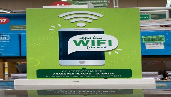 Rede Arasuper disponibiliza wi-fi aos seus clientes 