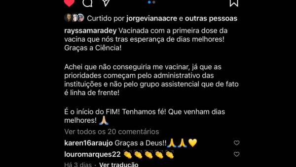 Médica da Fundação diz que primeiro estão vacinando o administrativo e protesta: “achei que não conseguiria me vacinar”