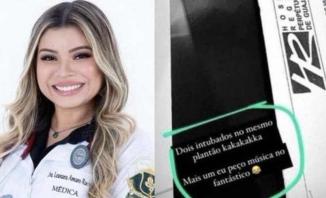 Médica faz piada após intubar pacientes e gera revolta: "mais um eu peço música"