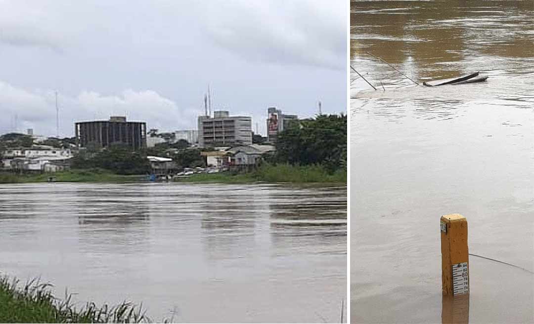 Nível do rio Acre sobe rápido, prefeitura teme enchente e elabora plano de socorro