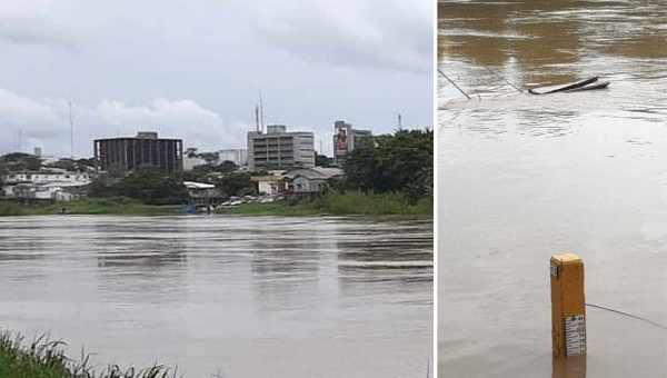 Nível do rio Acre sobe rápido, prefeitura teme enchente e elabora plano de socorro