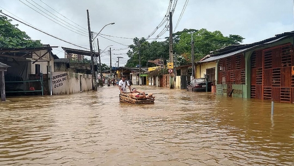 Veja a galeria de fotos dos pontos de alagamento nos bairros de Rio Branco