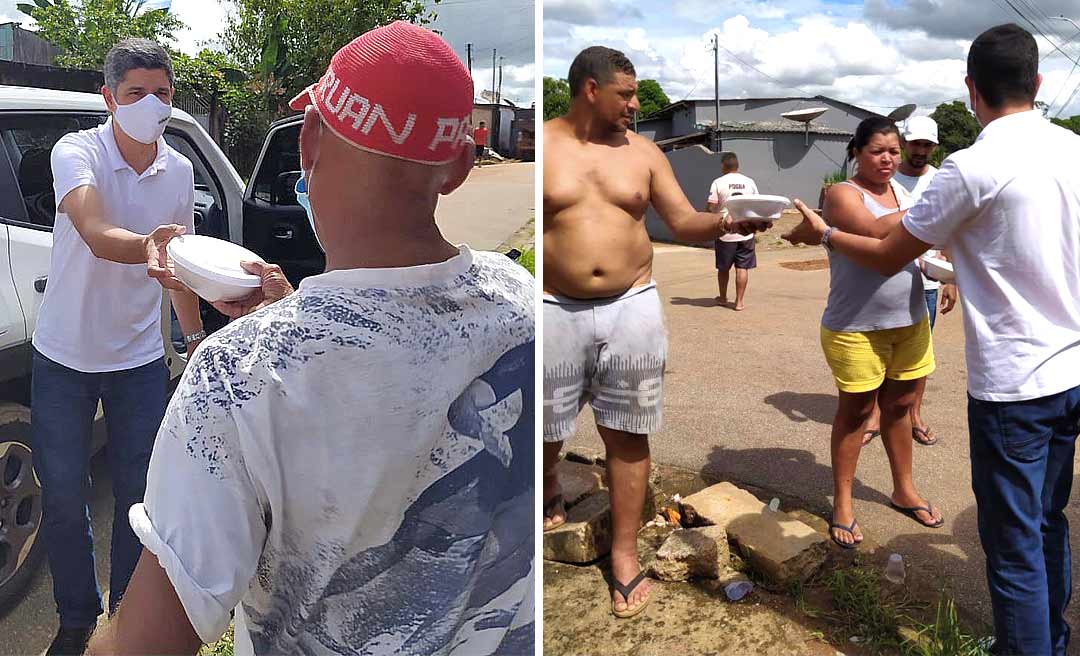 Deputado Calegário visita moradores atingidos pela alagação em Rio Branco e distribui almoço