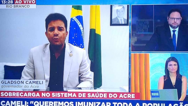 Na Band News, Gladson fala sobre a crise da covid no Acre: "100% dos leitos ocupados, dengue e alagação"