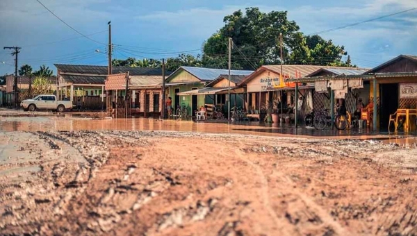 Enchente do rio Envira deixou cenas de destruição em Feijó