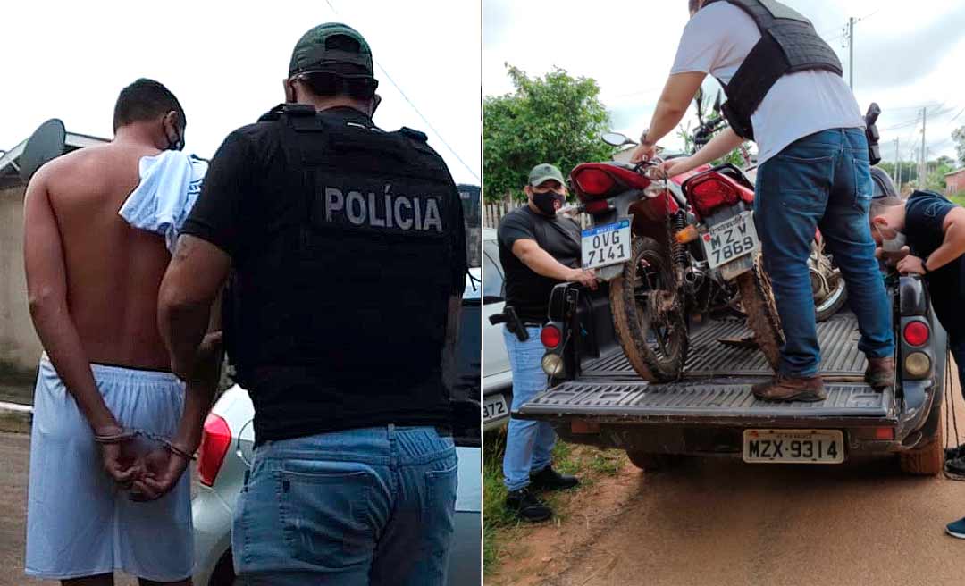 Policia Civil cumpre mandados, prende dois e recupera duas motocicletas roubadas