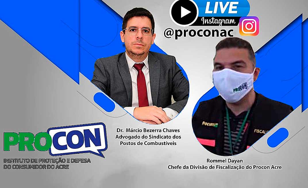 Procon faz transmissão ao vivo sobre preços dos combustíveis