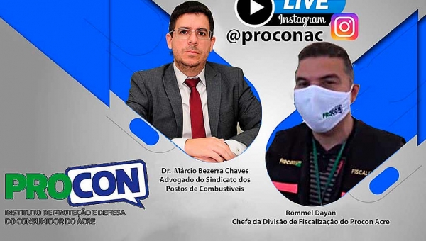 Procon faz transmissão ao vivo sobre preços dos combustíveis