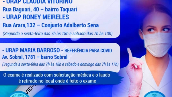 Saúde de Rio Branco divulga onde população pode fazer exame de Covid-19