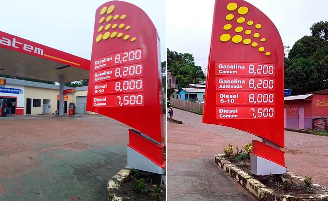 Após alta da Petrobras gasolina chega a R$ 8,20 em Marechal Thaumaturgo