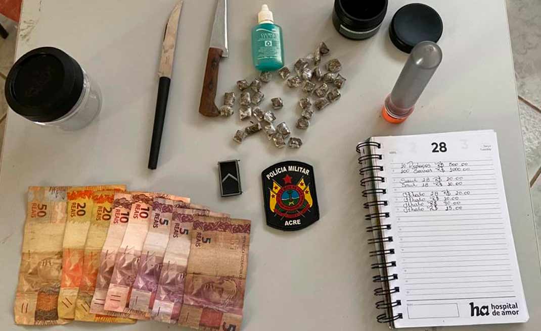 Narcotraficante é preso em Jordão com drogas e caderno de anotações de devedores da bocada