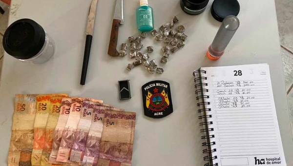 Narcotraficante é preso em Jordão com drogas e caderno de anotações de devedores da bocada