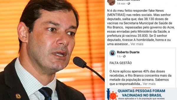 Roberto Duarte detona ineficiência da vacinação em Rio Branco e é rebatido por assessor de Franck Lima: "Mentiroso no dia 1º de abril"