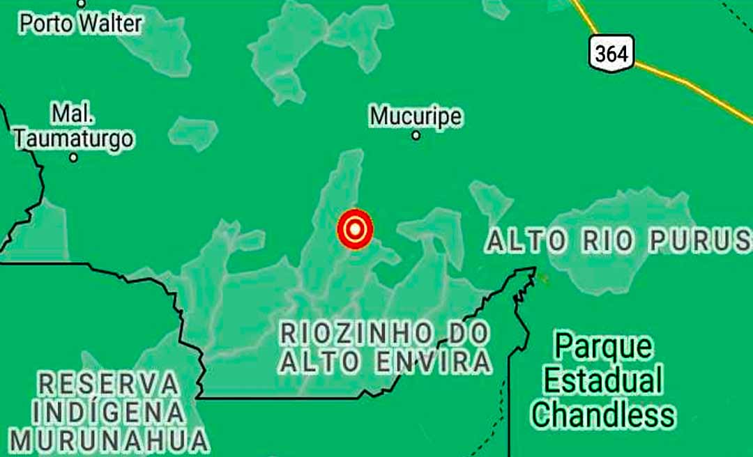 Terremoto de 4,1 graus é registrado em Tarauacá, no Acre