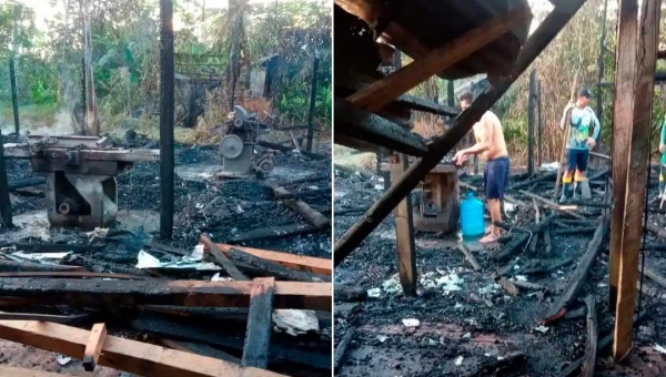 Madeireira pega fogo em Cruzeiro do Sul; polícia investiga se foi criminoso