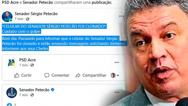 Petecão tem WhatsApp clonado por criminosos e pede nas redes que amigos desconsiderem mensagens