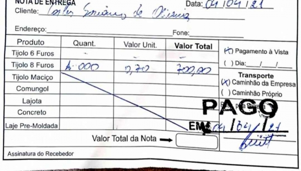 Estelionatário é preso acusado de vender tijolos sob encomenda e emitir notas fiscais falsas