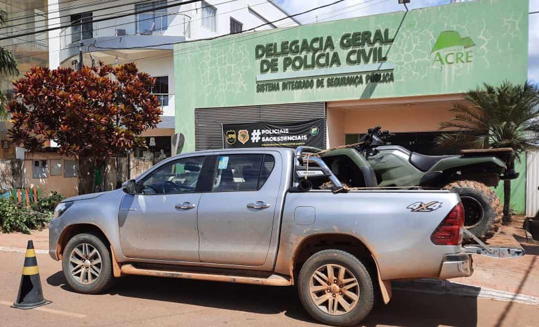 Polícia recupera na Bolívia caminhonete e quadriciclo que foram roubados em Rio Branco