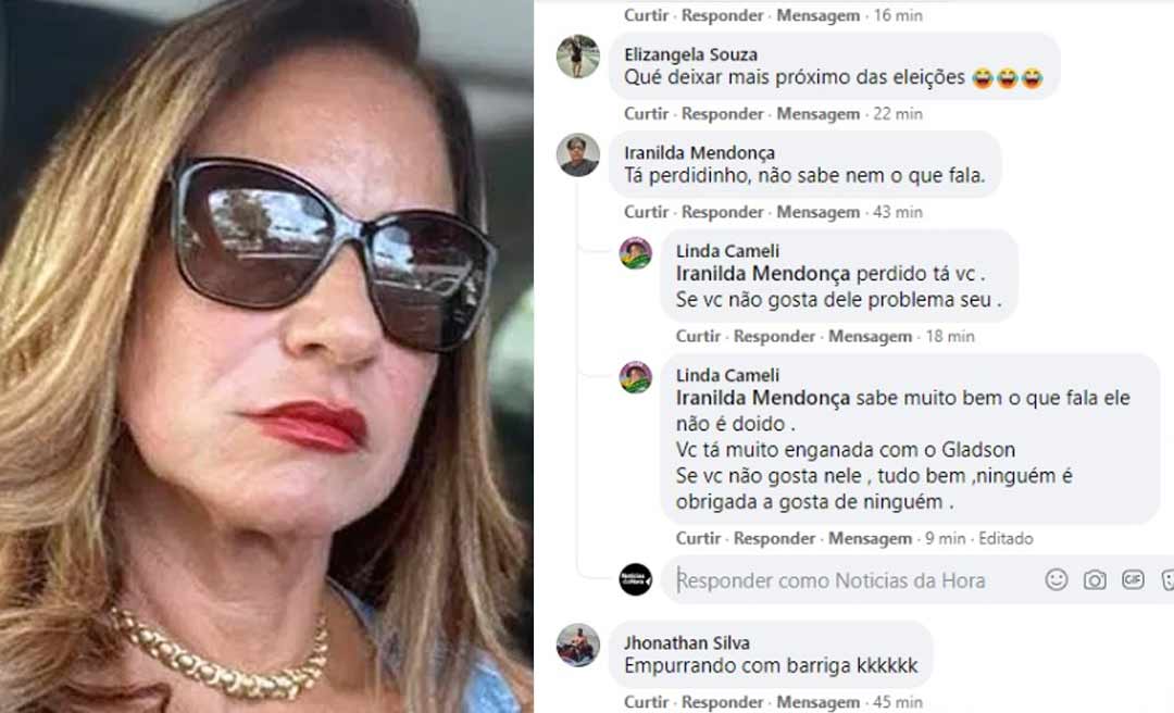 Internauta diz que Gladson "está perdidinho" e mãe do governador responde: "perdido está você"