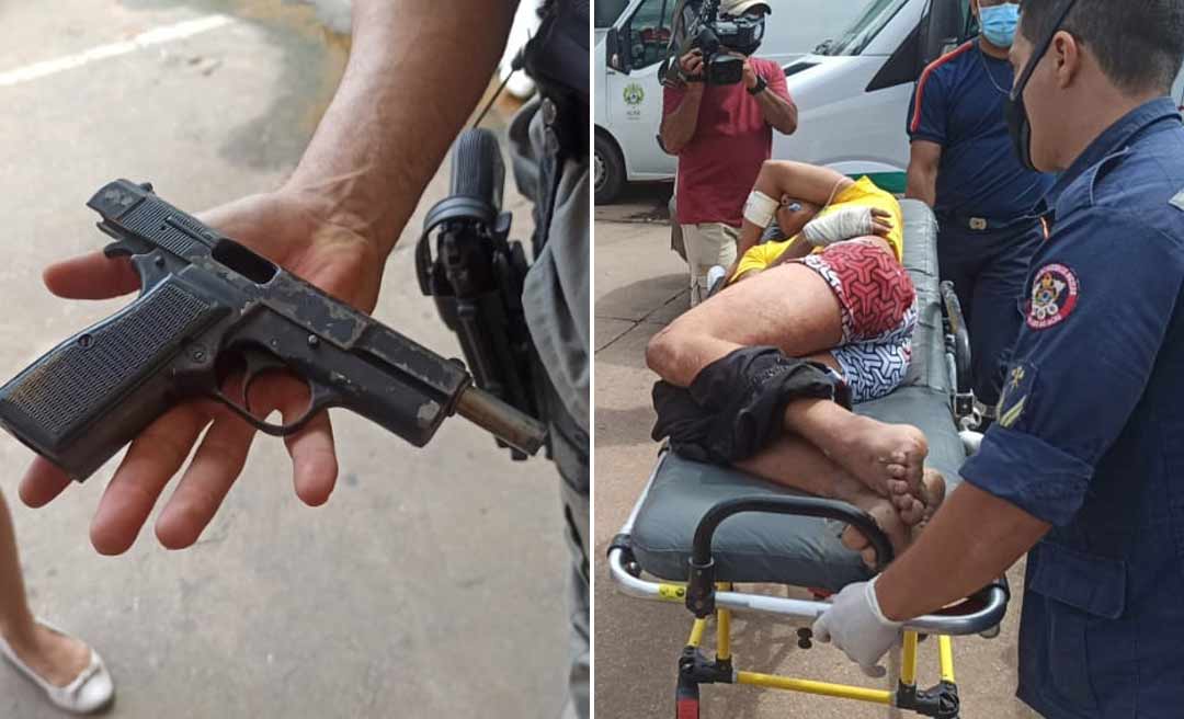 Jovem leva dois tiros ao tentar assaltar policial que entregava intimação