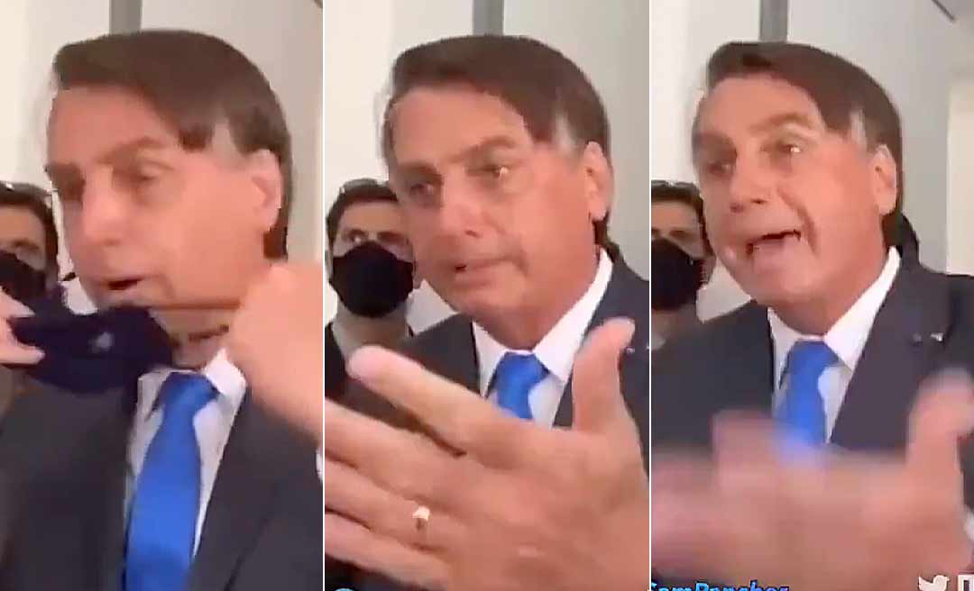 Bolsonaro se irrita ao ser questionado por máscara e manda repórter calar a boca