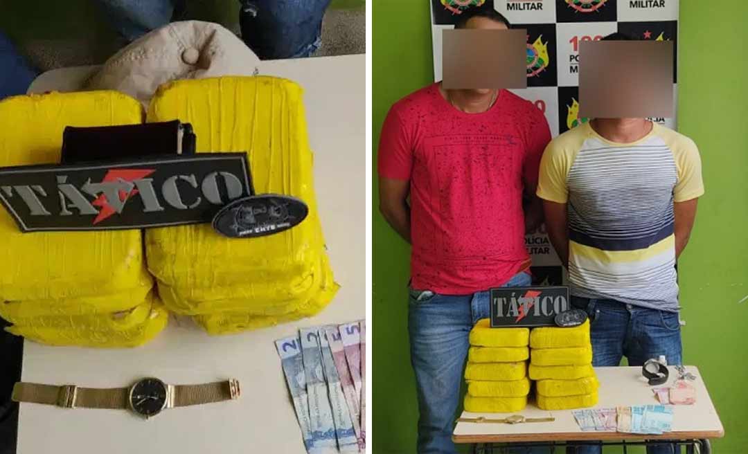 PM apreende 10 kg de cocaína no estepe de taxi na BR-364; dois são presos