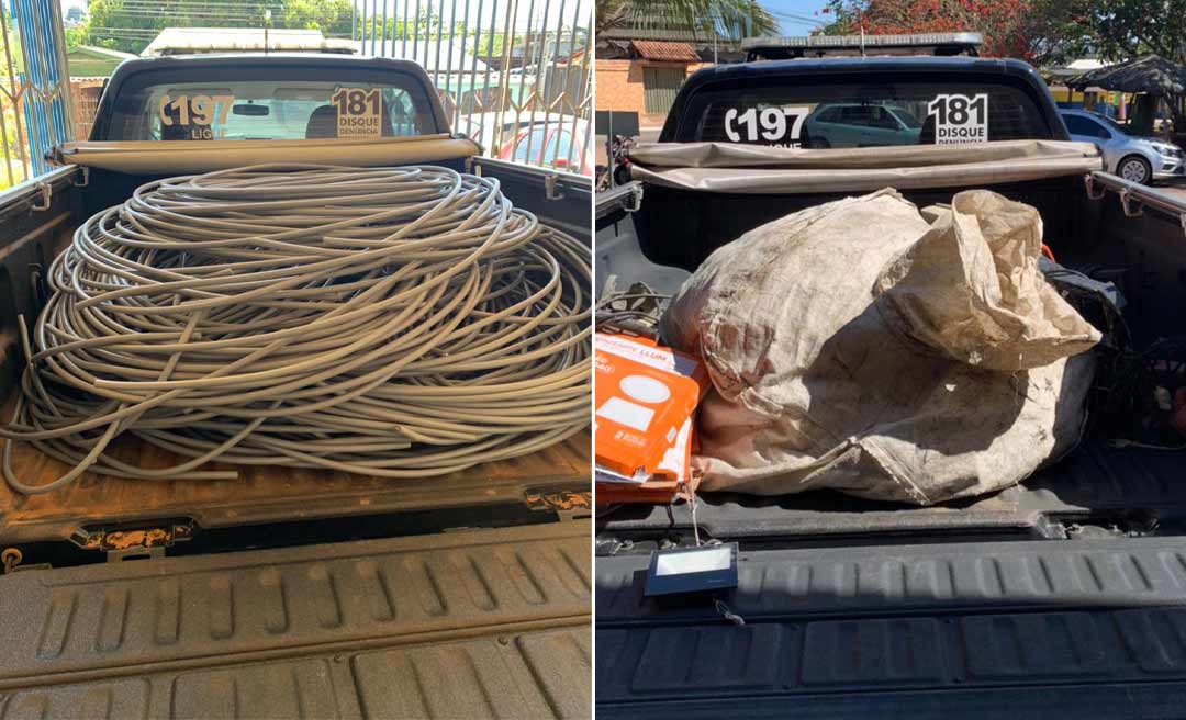 Policia Civil apreende cerca de uma tonelada de cobre durante cumprimento de mandados em Rio Branco