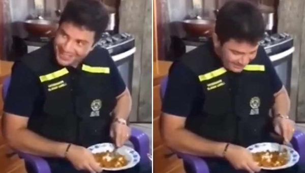 Vídeo de Gladson pedindo "farinhazinha" para comer com carne moída e ovo em ramal de Sena viraliza nas redes