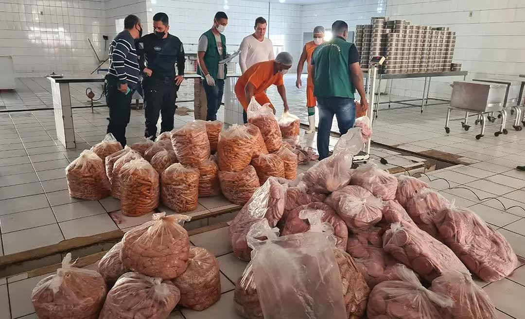 MP flagra uma tonelada de alimentos mal acondicionados no presídio do Quinari