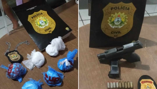 Polícia Civil prende 6, apreende 2 menores, droga e seis armas de fogo em Manoel Urbano