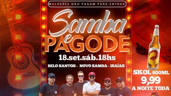 Samba e pagode agitam a noite da República neste sábado, com cerveja Skol a R$ 9,99; mulheres não pagam para entrar