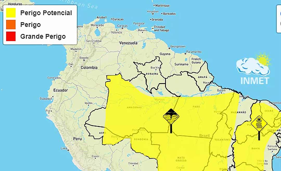 Rio Branco e região podem ter temporal nesta segunda, alerta Inmet