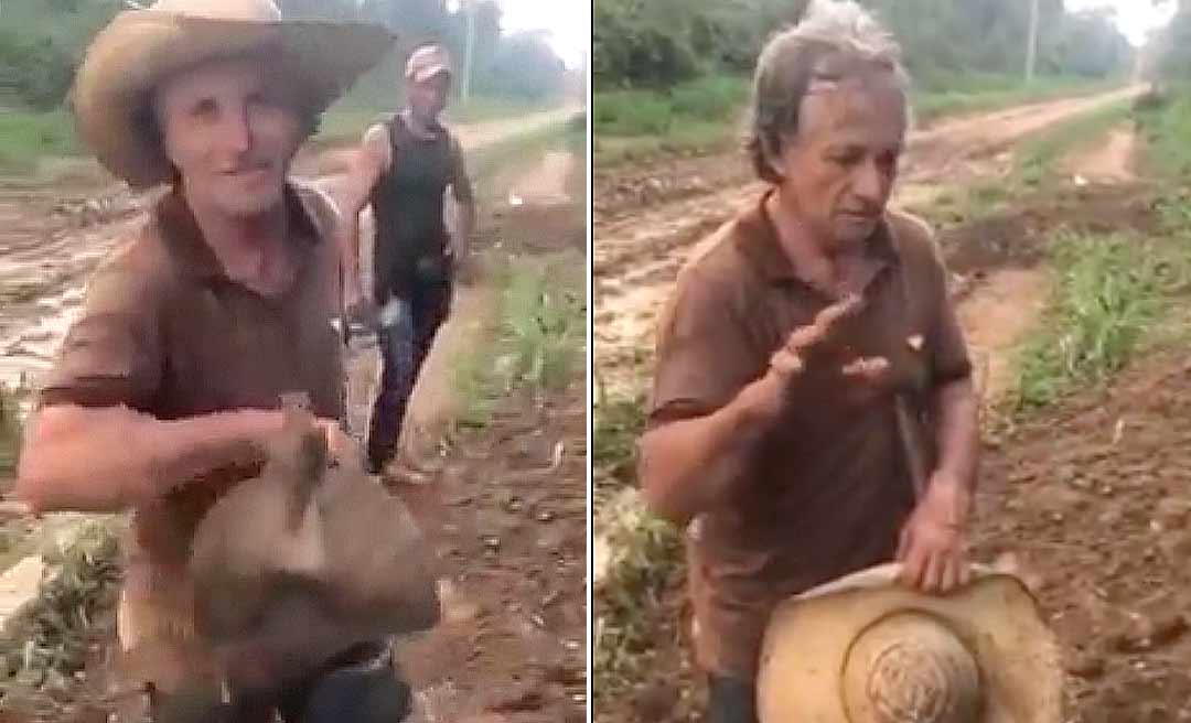 Produtor rural tenta recuperar ramal na enxada e lembra: ‘desde o mês de abril que estamos implorando, pedindo de joelhos’