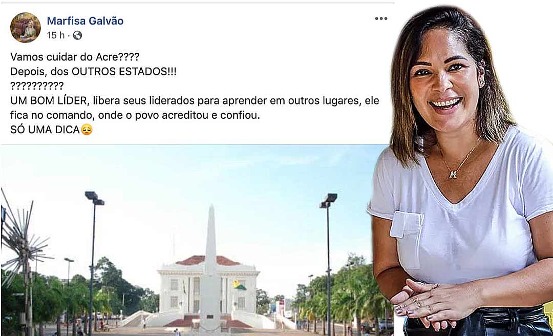 De malas prontas para a Espanha, Marfisa já alfinetou Gladson Cameli por viagem à Europa