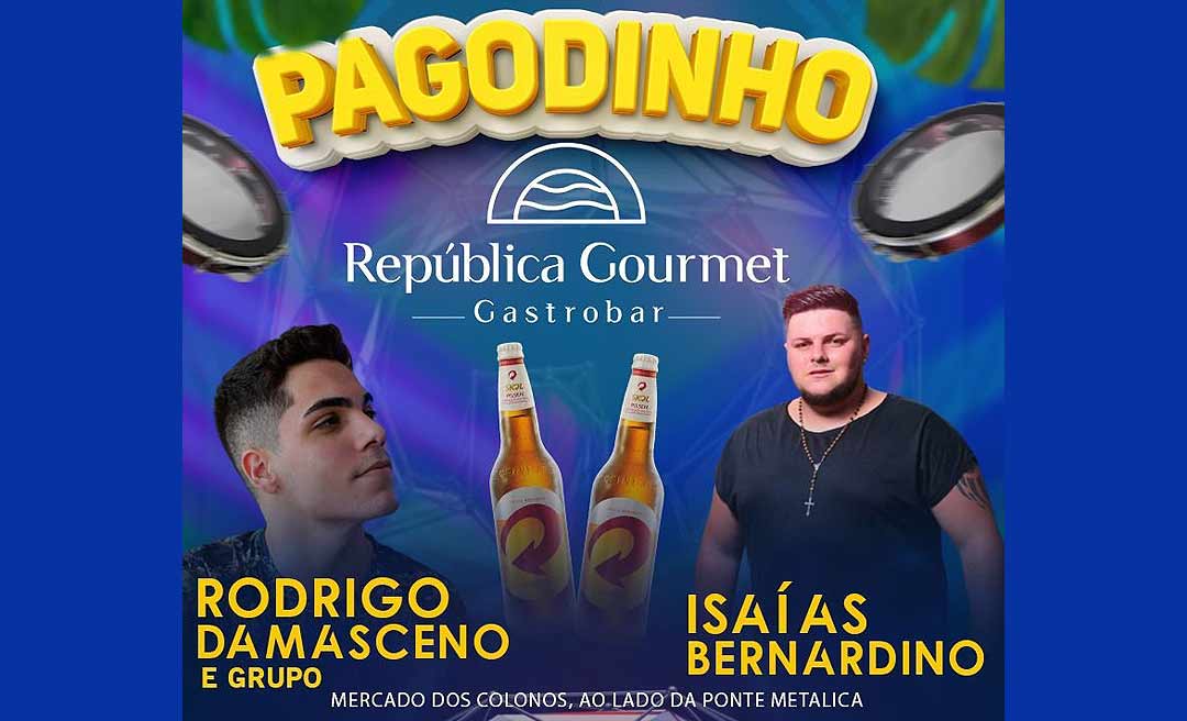 Samba e pagode agitam a noite da República neste sábado com Rodrigo Damasceno e Isaías Bernardino