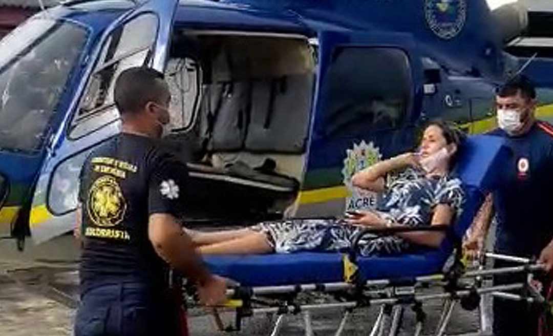 Grávida é resgatada por helicóptero do Estado em Porto Walter