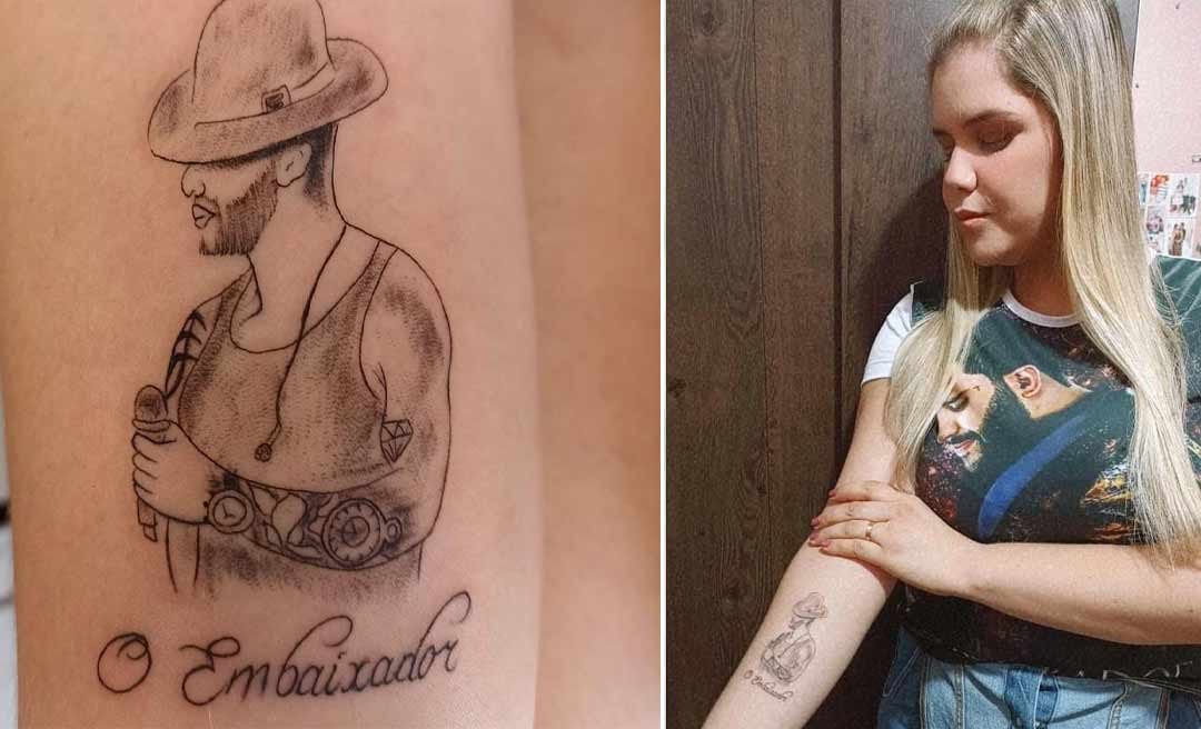 Acreana fã de Gusttavo Lima faz tatuagem em homenagem ao cantor e sonha em tirar uma foto com ele