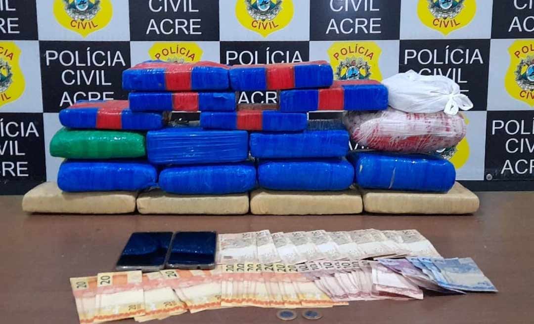 Policia Civil prende quatro e apreende mais de 18 quilos de entorpecente em Cruzeiro do Sul