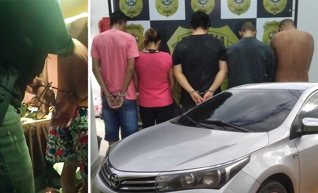 Polícias Civil e Federal libertam família feita refém em cativeiro, recuperam carro roubado e prendem 5 em flagrante