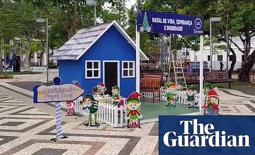 Casinha azul do Papai Noel vira manchete internacional no The Guardian e em O Globo