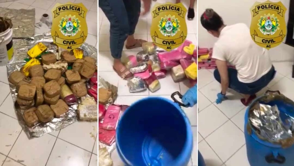 Polícia Civil intercepta caminhão e apreende carregamento de cocaína na BR-364 em Rio Branco
