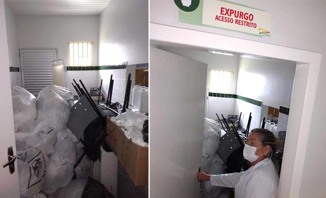 Na primeira fiscalização de 2022, CRM-AC constata lixo acumulado dentro de unidade de saúde de Rio Branco