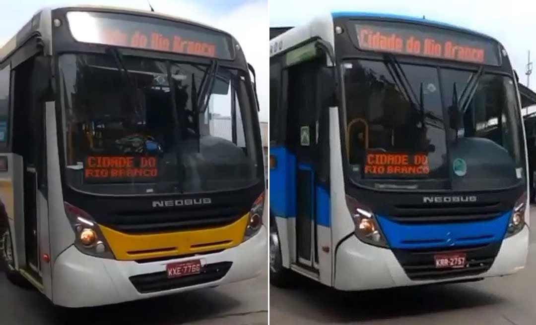 Em vídeo, prefeitura mostra ônibus “seminovos” da Ricco com destino a Rio Branco