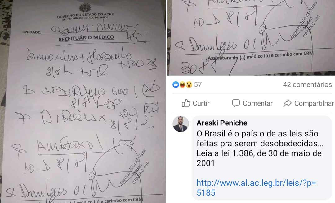 Lei que obriga médicos a escreverem receita em letra legível não é cumprida, mostra enfermeiro