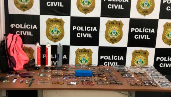 Polícia Civil apreende um quilo de maconha e recupera 78 armações de óculos em Cruzeiro do Sul